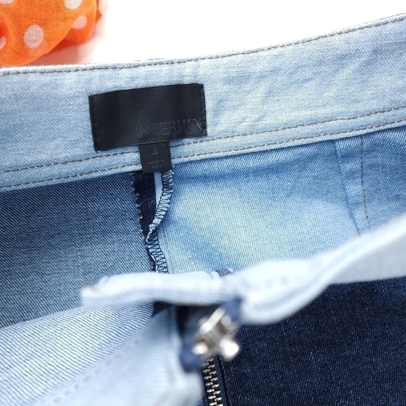 NEW Intermix Luxury Brand Blue Denim Front Zippered Skirt Sz 4 - Picture 11 of 13